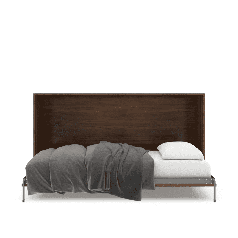 Horizontal Murphy Bed Walnut Clear Open