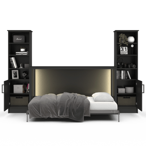 Media Center Horizontal Bed bed open lower cabinet open