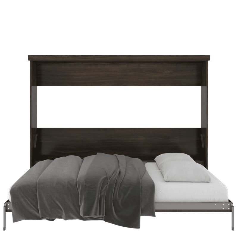 Queen Bed Horizontal Open Cherry Burnt Coal