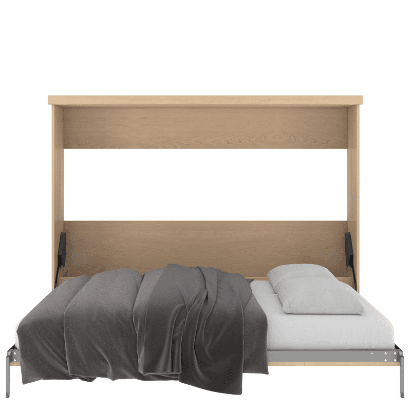 Queen Bed Horizontal Open Maple Clear