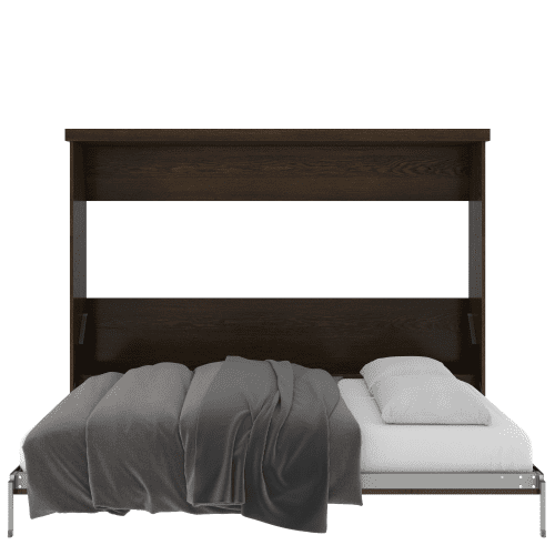 Queen Bed Horizontal Open Oak Burnt Coal