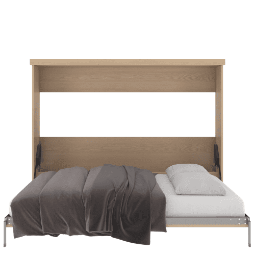 Queen Bed Horizontal Open Oak Unfinished