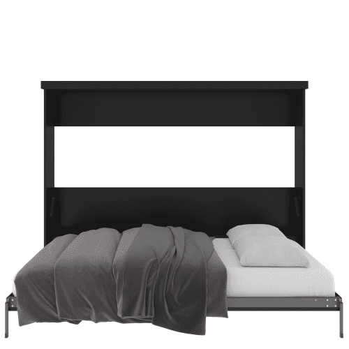 Queen Bed Horizontal Open Paint Grade Black