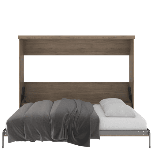 Queen Bed Horizontal Open Walnut Unfinished