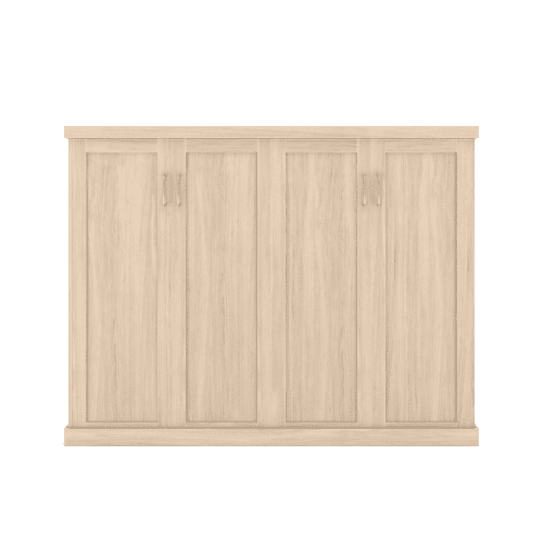 Queen Bed Shaker White Oak natural closed