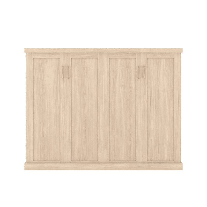 Queen Bed Shaker White Oak natural closed