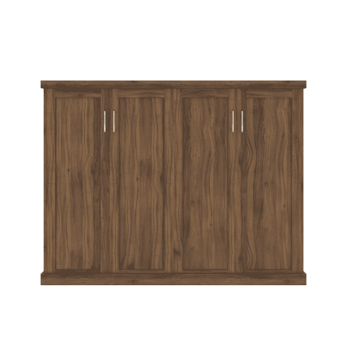 Queen Bed Shaker Walnut Clear closed