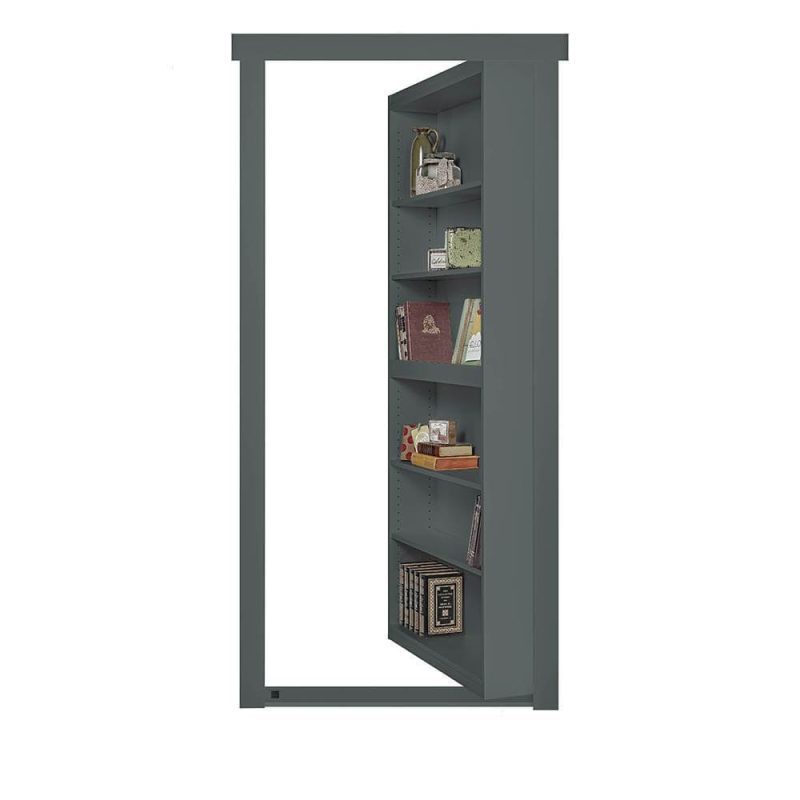 Single Flush Mount Paint Grade Hidden Bookcase Door - Murphy Door, Inc.