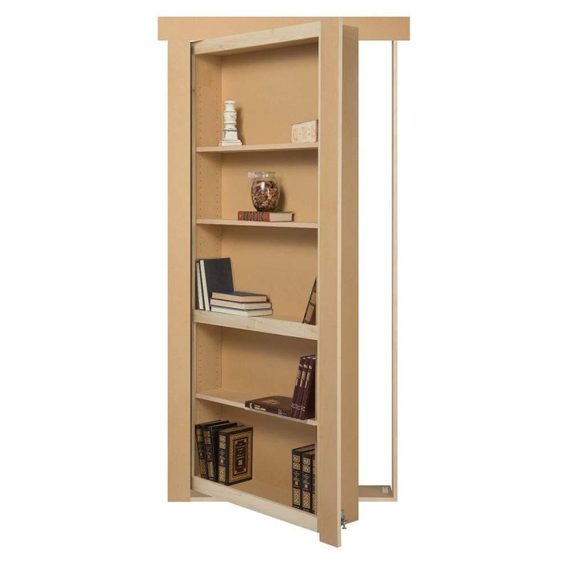 single flush mount paint grade hidden bookcase door 720795